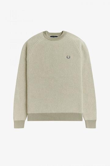 Fred Perry Alpaca Blend Ribbed Jumper Miesten Neuleet Valkoinen | FI 1771DFMN